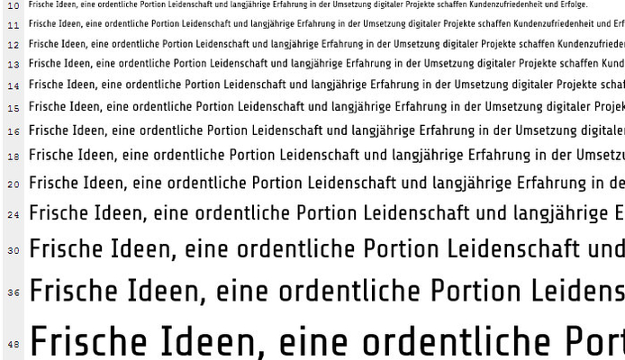 Google Webfont Einbindung nachher (auch in kleineren Schriftgrößen sauber)