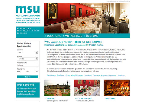 Launch Website für die msu Museumsladen GmbH