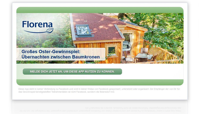 Florena Facebook App - Weiterleitung