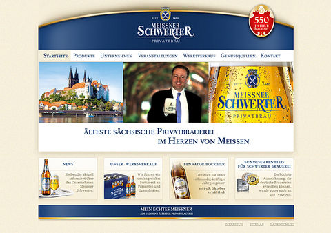 Website Privatbrauerei Meißner Schwerter