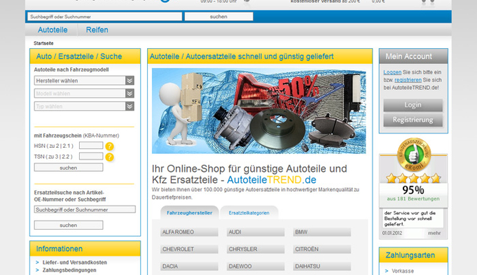 Launch Autoteile Webshop