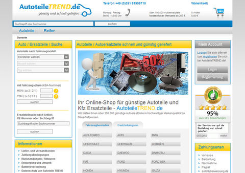 Launch Autoteile Webshop