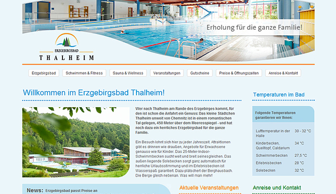 Website Erzgebirgsbad Thalheim