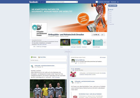 Facebook Fanpage der Orthopädie- und Rehatechnik Dresden