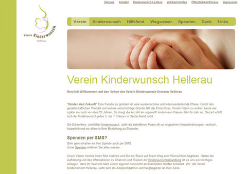 Website für den Verein Kinderwunsch Hellerau