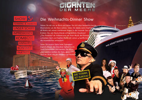 Internetpräsentation für "Giganten der Meere"-Weihnachtsshow