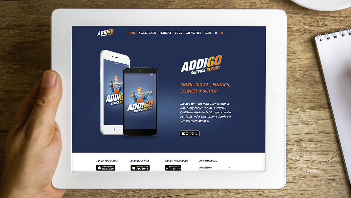 Website Addigo Service Report App