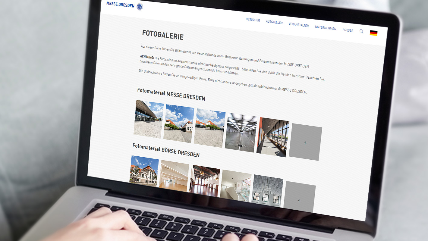 Website Messe Dresden Fotogalerie