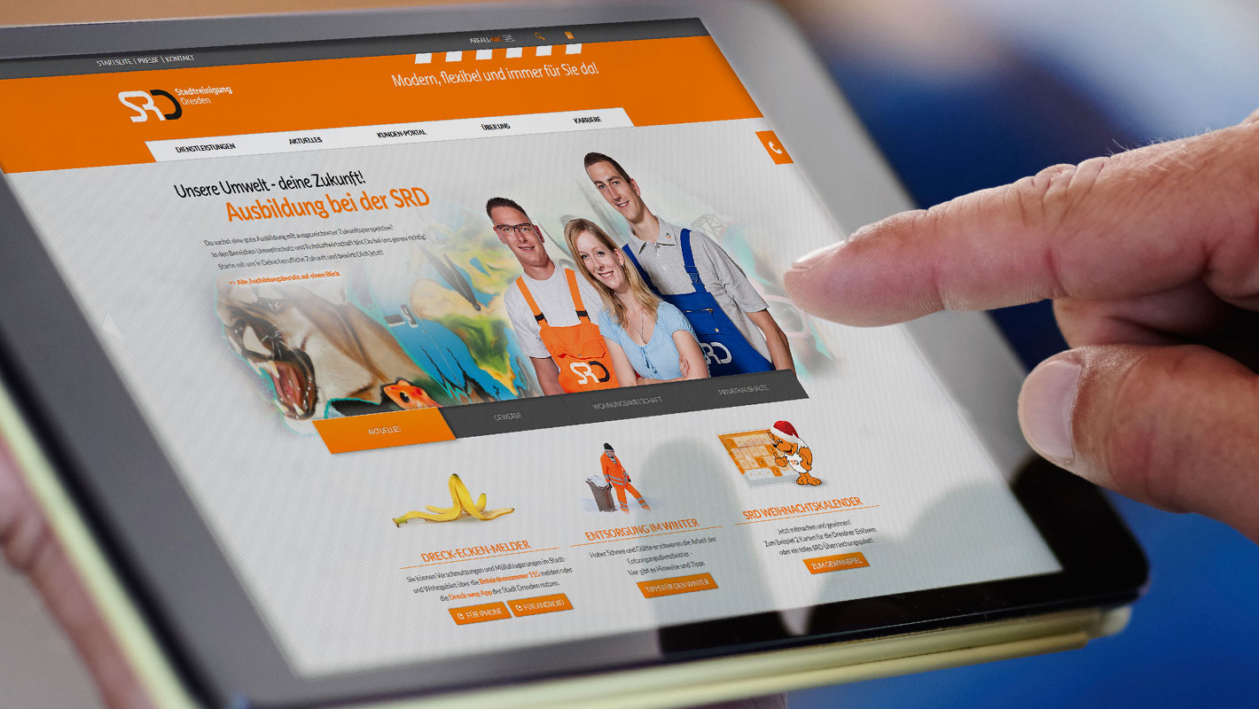 Responsive Website Tablet Stadtreinigung Dresden