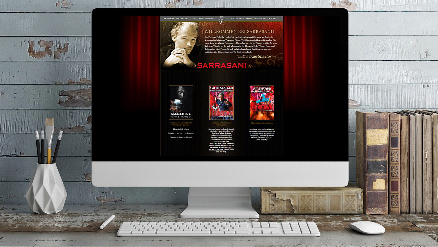 Sarrasani Website Startseite