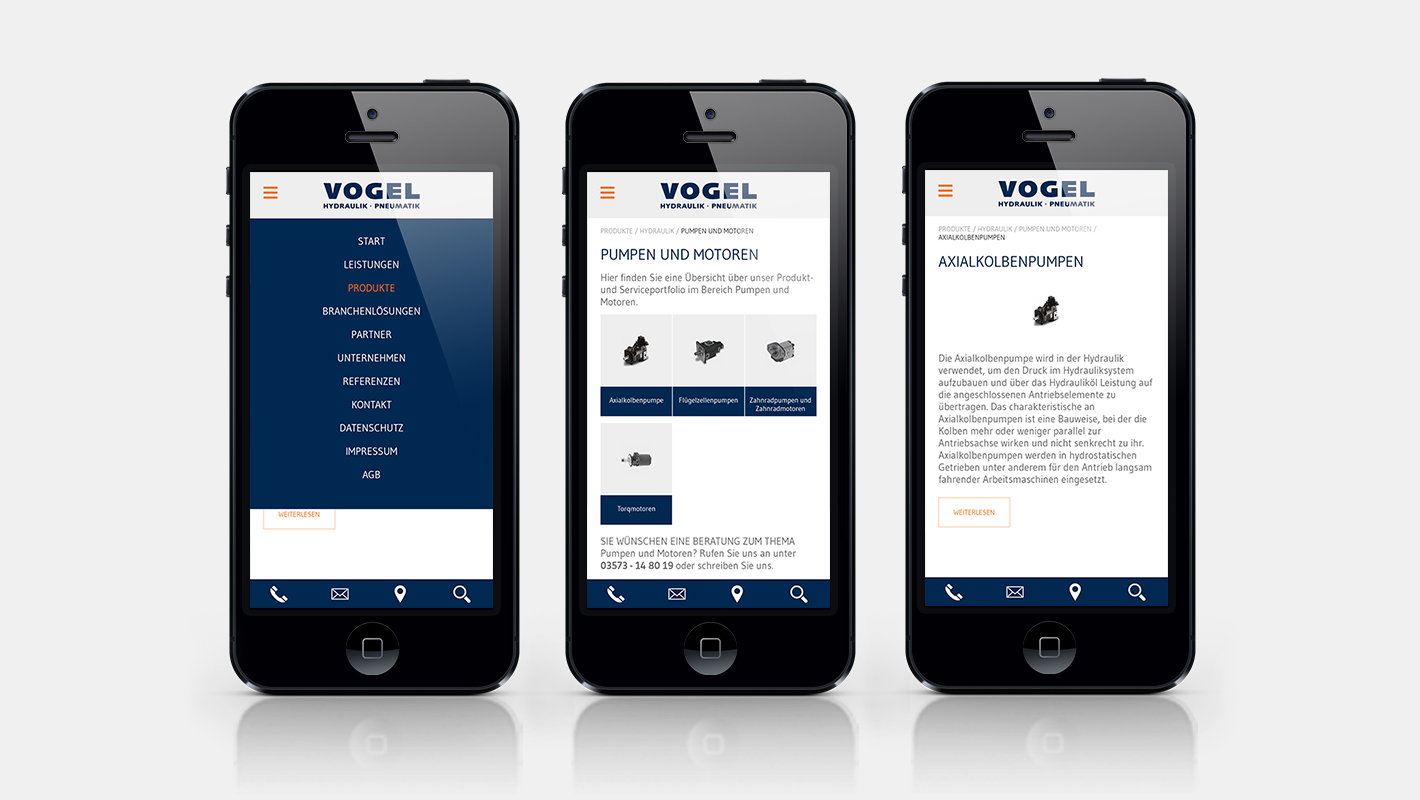 Vogel Gruppe Website mobil Smartphone