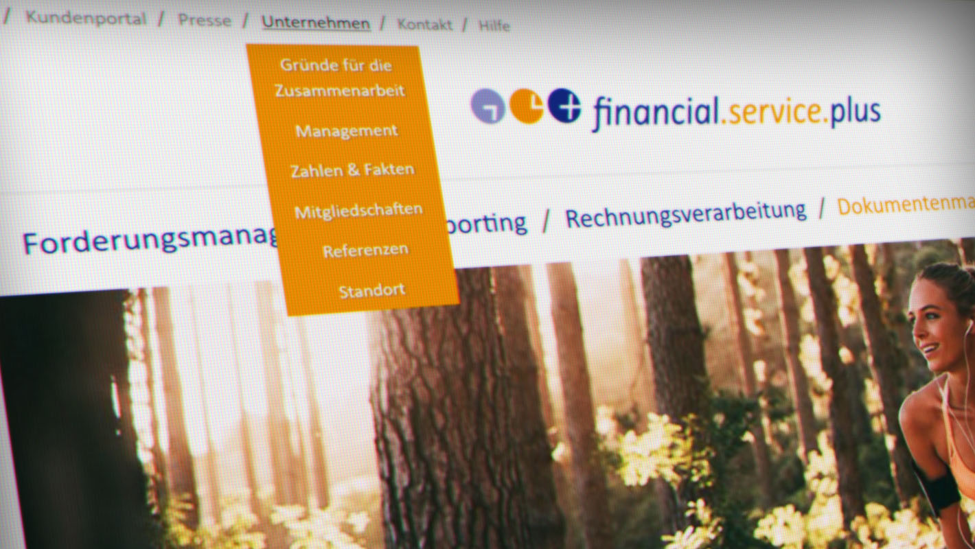 Navigation Corporate Website Financial Service Plus