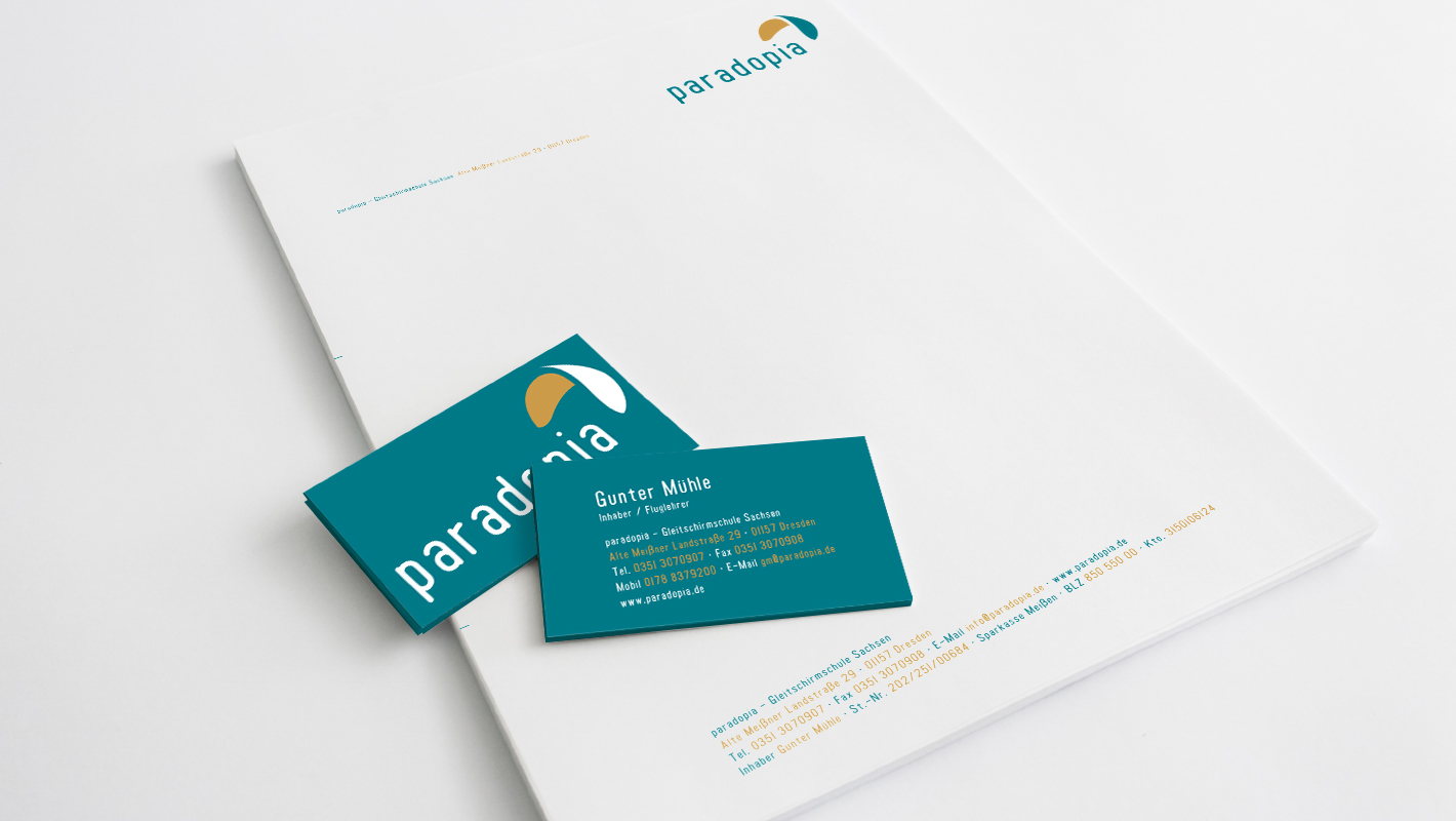 Corporate Identity Briefbogen Visitenkarten Paradopia