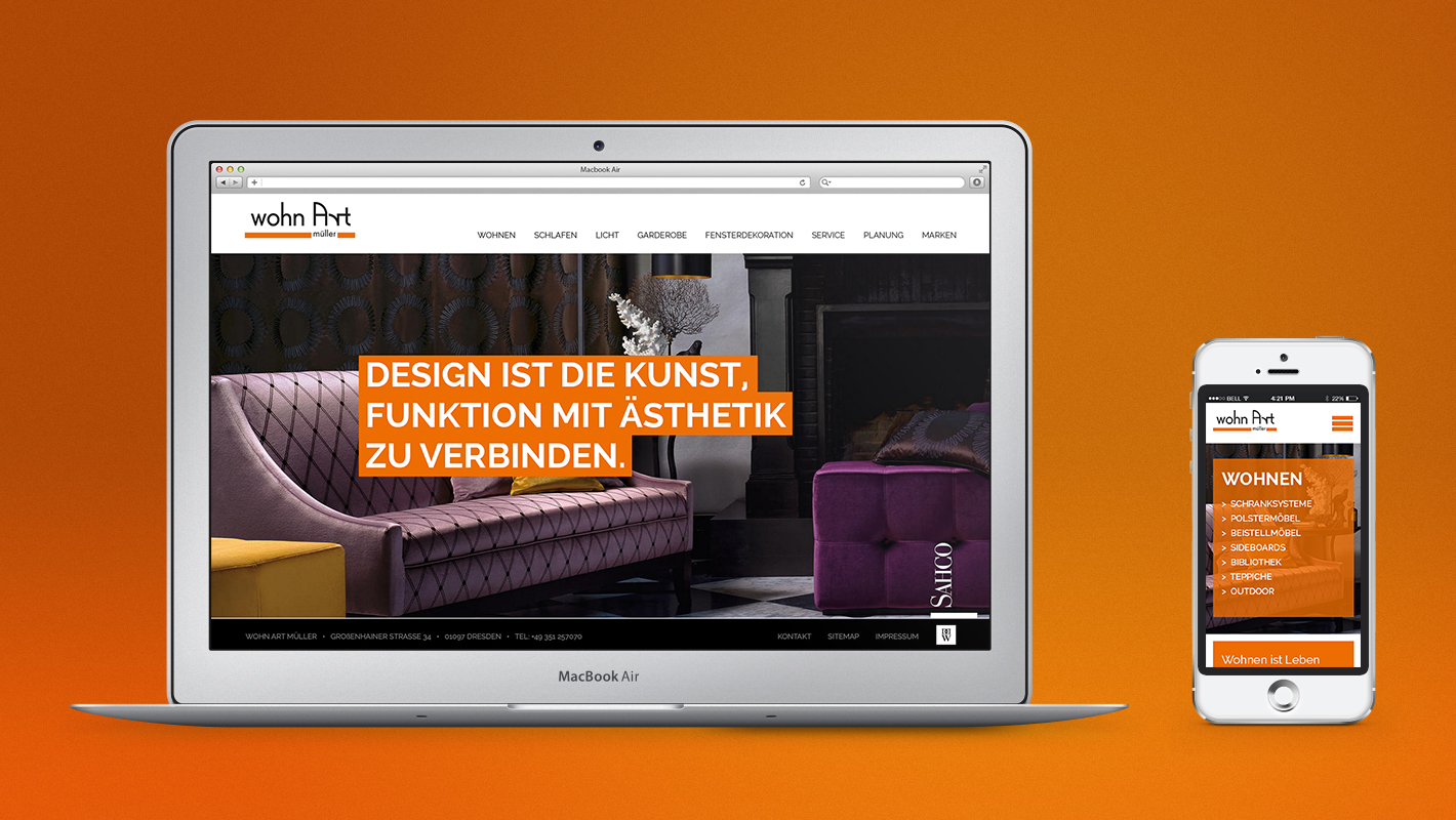 wohn Art müller website responsive startseite