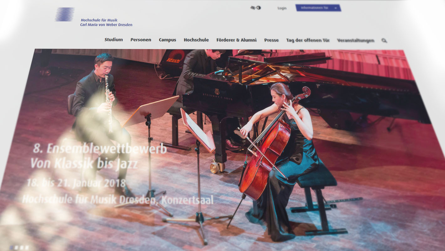 CMS Typo3 Website Hochschule für Musik Dresden